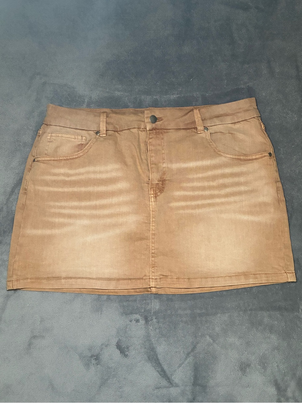 Fashion Nova Tan Denim Skirt